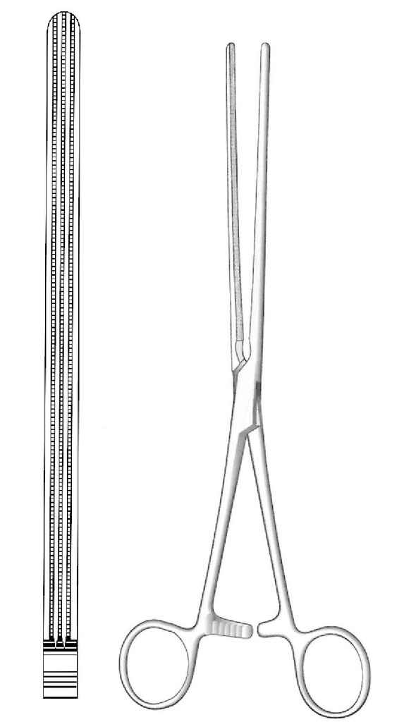 Pinza intestinal atraumática Mayo-Robson, recta - longitud = 25 cm / 10&quot;