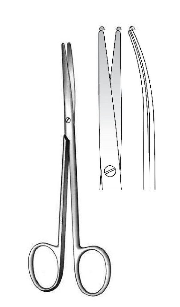 Tijera de Disección Metzenbaum-Fino con Punta Roma, Curvado - Longitud de 20 cm