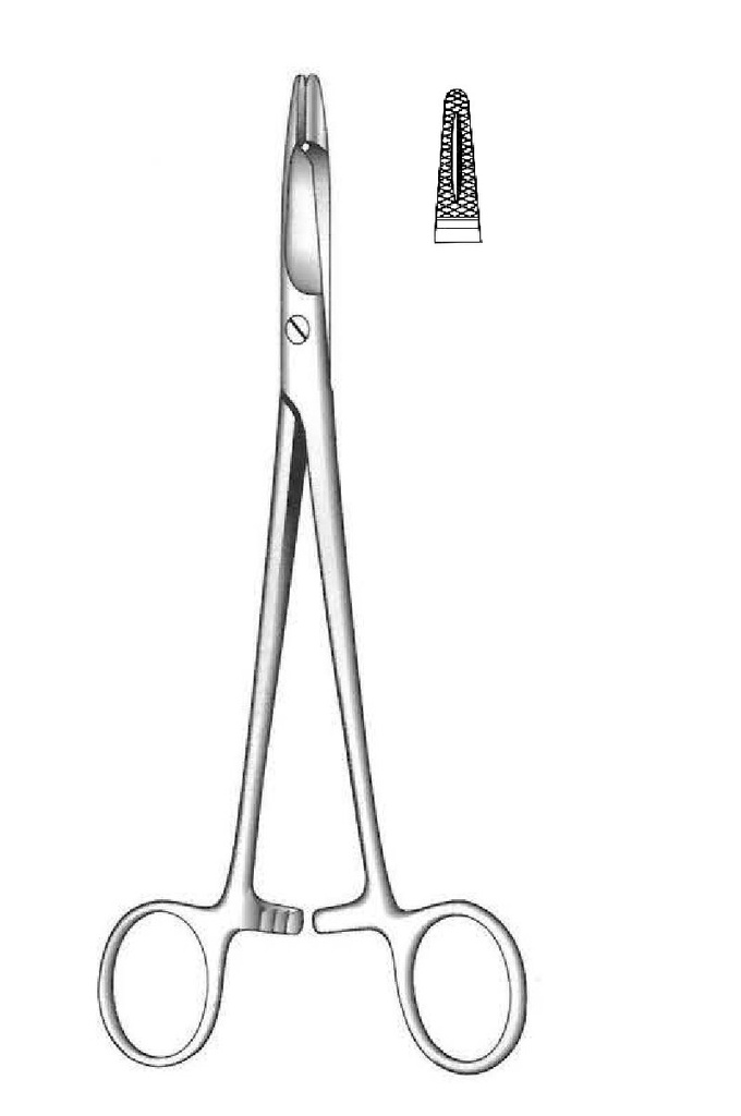 Porta agujas Olsen-Hegar - longitud = 12 cm / 4-3/4&quot;