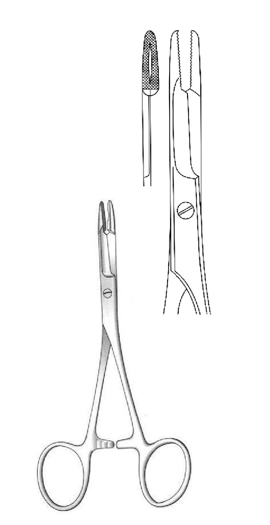 Porta agujas Olsen-Hegar, Longitud de 14 cm
