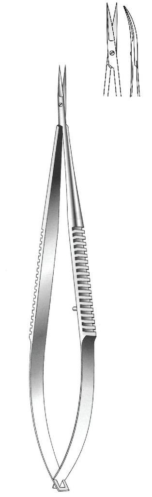 Micro tijera Reill, curva, longitud= 15.5 cm / 6&quot;