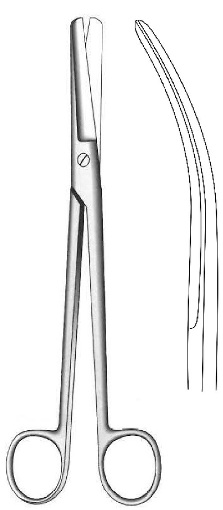 Tijera uterina Sims, curva, desafilada - longitud = 20 cm / 8&quot;