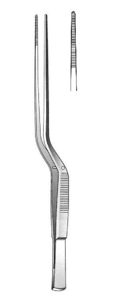 Pinza para apósitos Taylor, forma de bayoneta con extremo disector