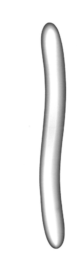Dilatador uterino Hegar, doble punta, latón - diámetro = 1/2 mm
