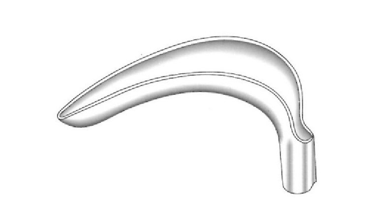 Espéculo vaginal Scherback, valva solamente - valva = 85 x 40 mm