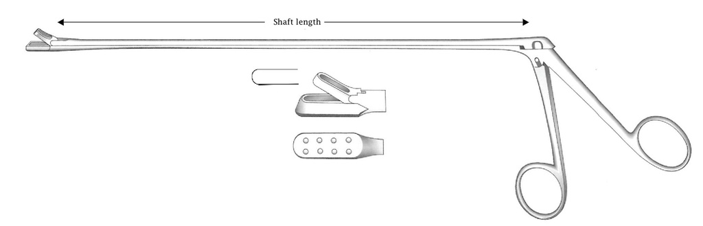 Pinza para biopsia rectal Yeoman, punta ovalada, figura 2 - longitud del eje = 28 cm / 11&quot;