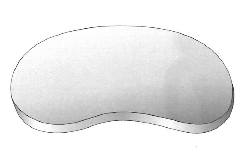 Tapa para recipiente en forma de riñón, 250 x 140 x 40 mm