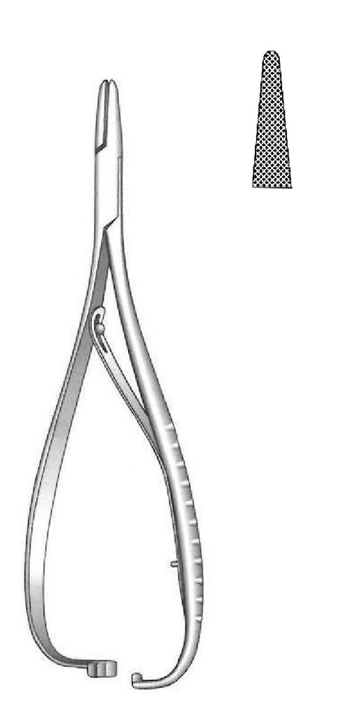 Porta agujas Mathieu Premium, dentado cruzado - longitud = 14 cm / 5-1/2&quot;