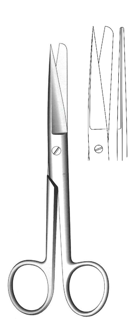 Tijera quirúrgica estándar premium, recta, afilada / desafilada - longitud = 11.5 cm / 4-1/2&quot;
