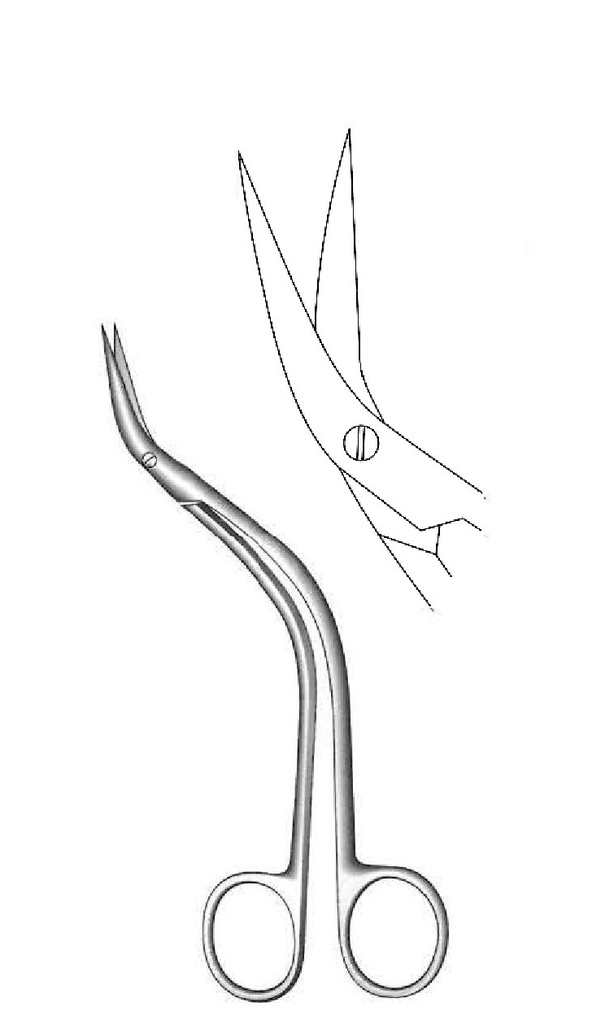 Tijera torácica y vascular De Bakey premium, forma de S - longitud = 15.5 cm / 6&quot;