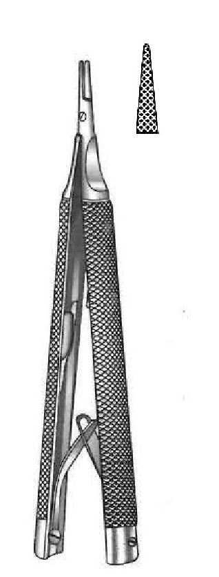 Porta agujas Castroviejo premium, dentado, recta - longitud = 13 cm / 5-1/4&quot;