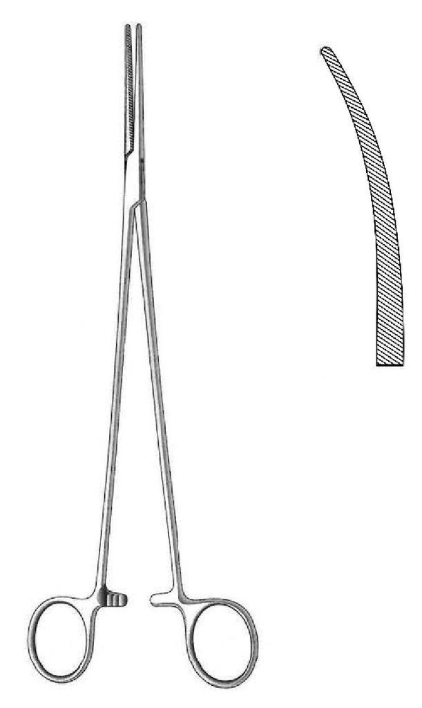 Pinza arteria Bengolea premium, curva - longitud = 26 cm / 10-1/4&quot;