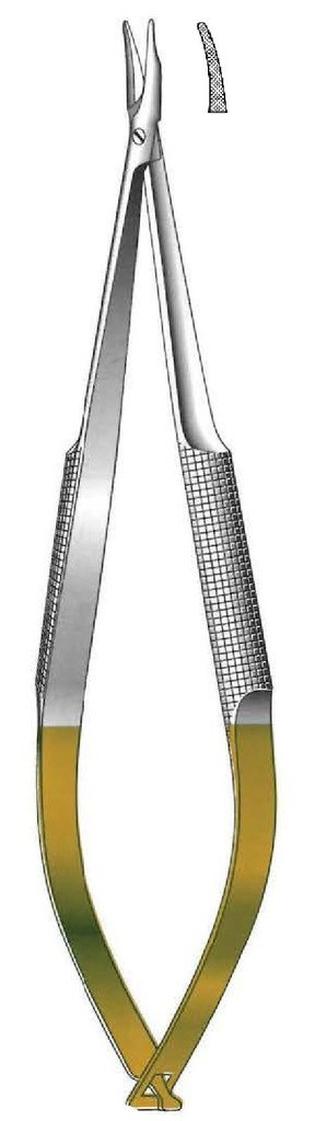 Porta agujas Barraquer premium sin bloqueo, dentado, TC Gold - longitud = 16 cm / 6-1/4&quot;