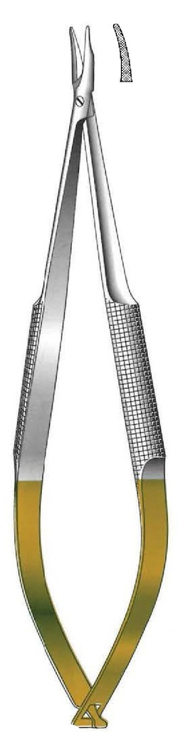 Porta agujas Barraquer premium sin bloqueo, dentado, TC Gold - longitud = 18 cm / 7&quot;