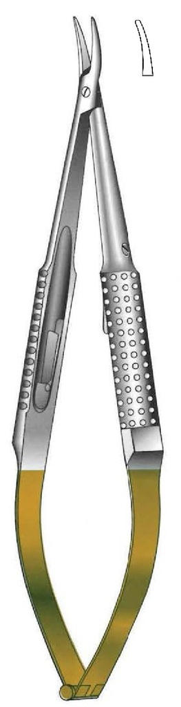 Porta agujas Barraquer premium sin bloqueo, TC Gold - longitud = 13 cm / 5-1/4&quot;