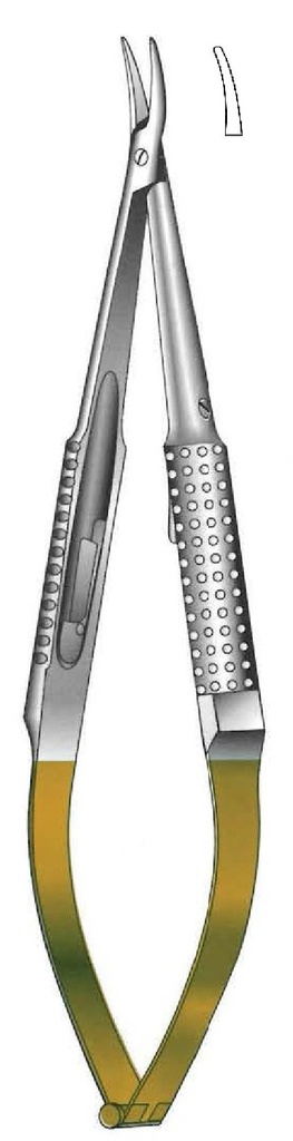 Porta agujas Barraquer premium sin bloqueo, TC Gold - longitud = 18 cm / 7&quot;