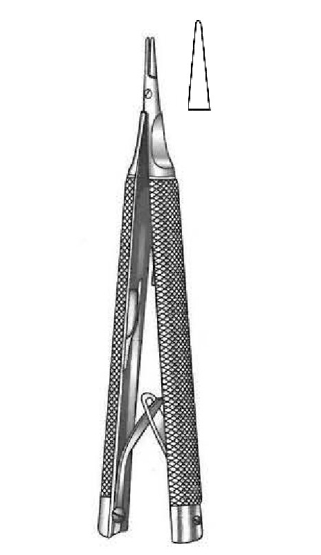 Porta agujas Castroviejo premium, recta - longitud = 12 cm / 4-3/4&quot;
