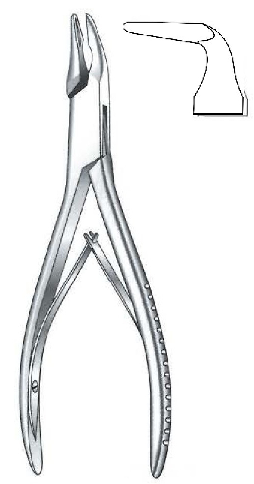 Blumenthal hueso Rongeur Forcep - longitud = 15 cm / 6&quot;, More Curved
