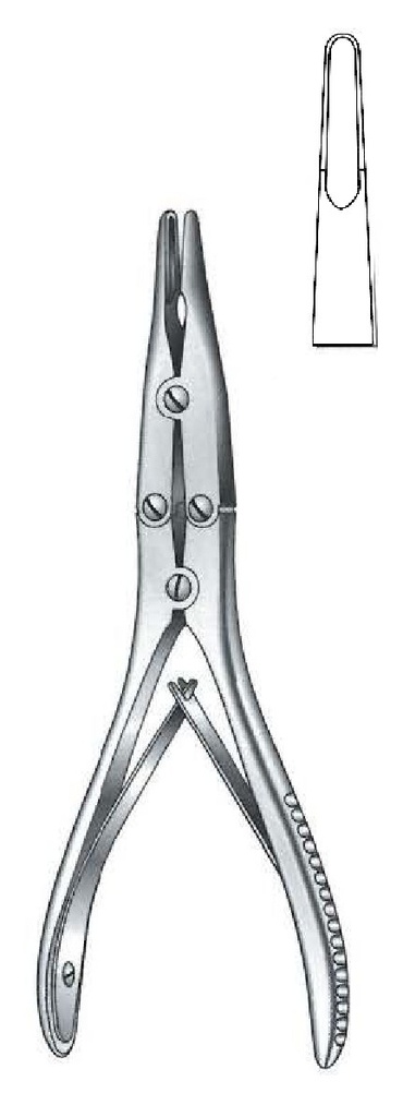 Pinza gubia para huesos de Bohler premium, punta = 2 mm, recta - longitud = 15 cm / 6&quot;