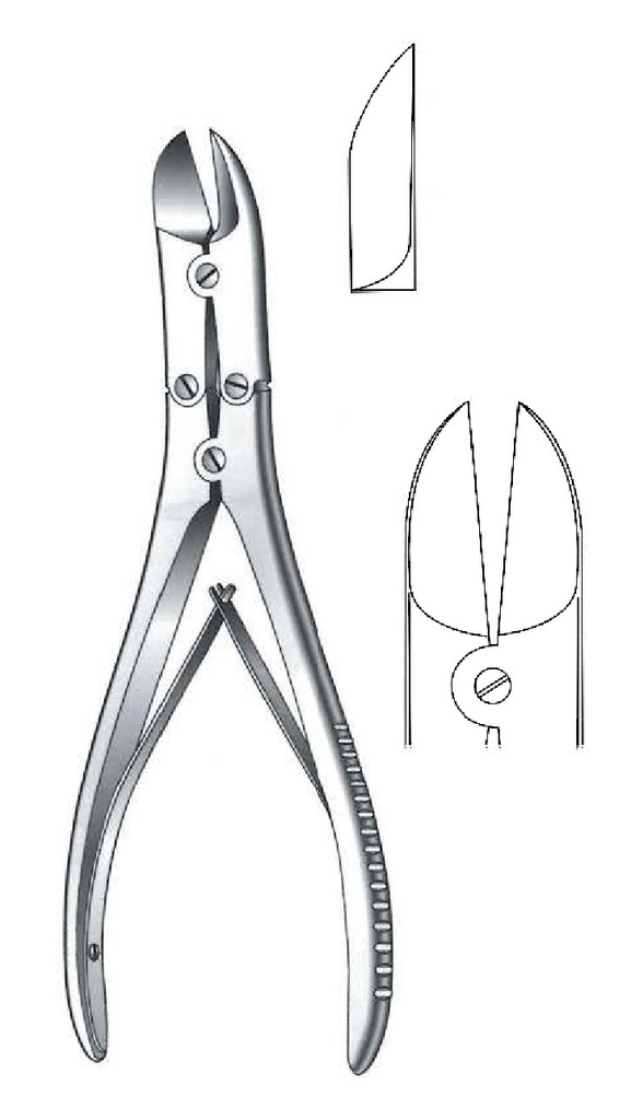 Pinza cortante para huesos Ruskin-Liston premium, recta - longitud = 18.5 cm / 7-1/4&quot;