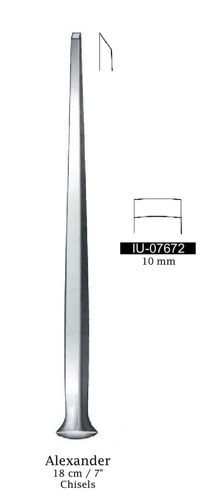 Cincel Alexander premium - longitud = 18 cm / 7&quot;, ancho = 10 mm