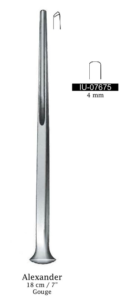 Gubia Alexander premium - longitud = 18 cm / 7&quot;, ancho = 4 mm