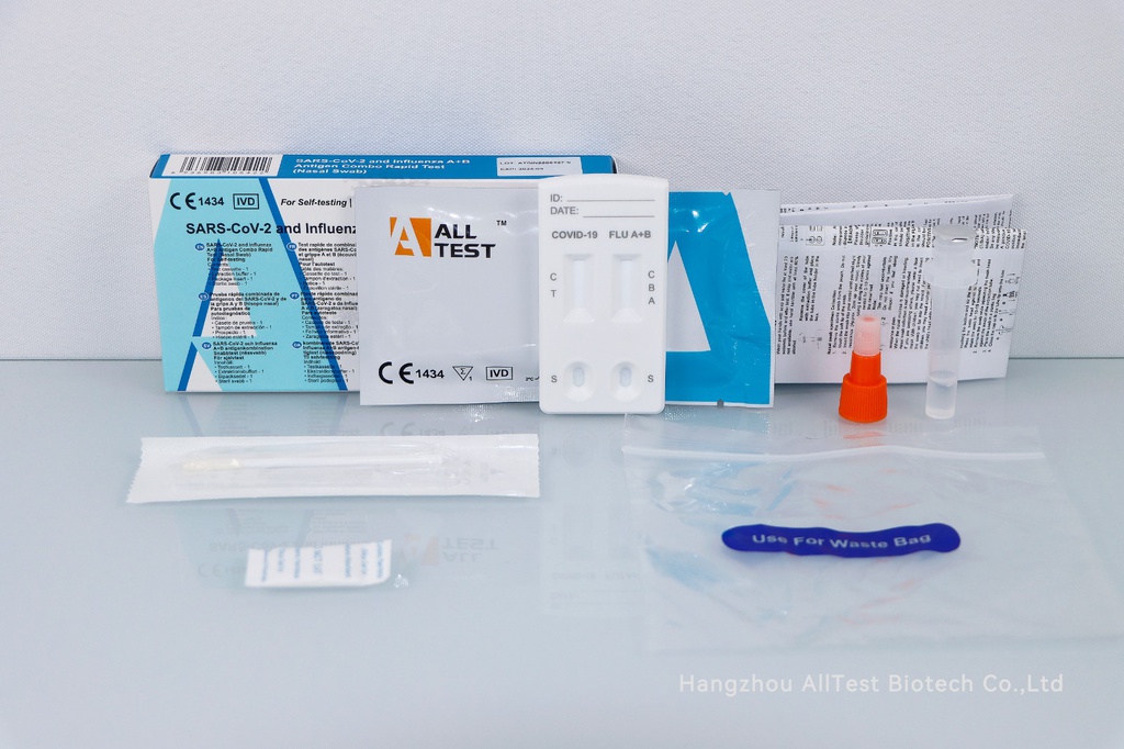 Test de Antígenos Rápido Combinado COVID-19 y Gripe A y B (Hisopo Nasal) de AllTest