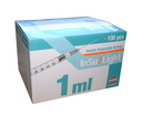 Jeringas de Insulina de 1 ml con Aguja 25G 0,5x16 mm de Insu/Light - Caja de 100 Unidades