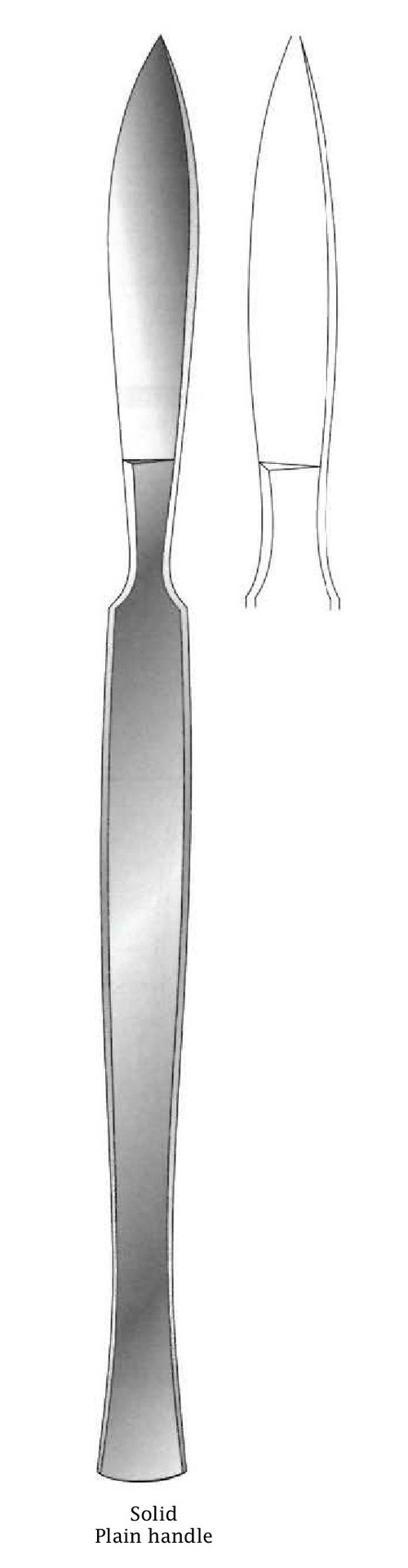[IU-00274]  Dissection knife, solid with smooth handle, Figure 10 - Length = 17 cm / 6-3 / 4 &quot;