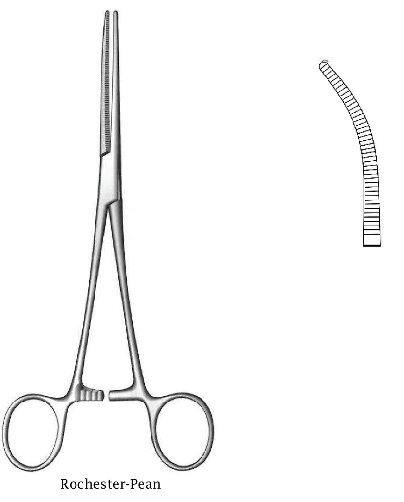 Pinza para arteria de Rochester-Pean, - longitud = 30 cm / 12" | Surgicalmed.es