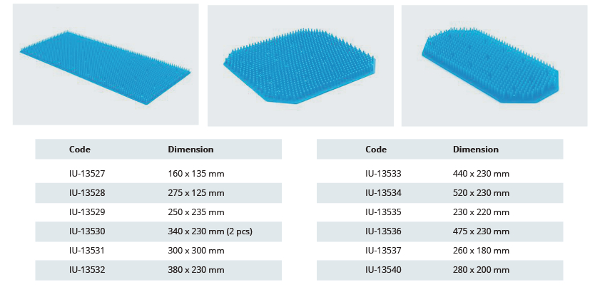 [IU-13530] Alfombra de Silicona Color Azul 340 x 230 mm - Paquete de 2 Unidades