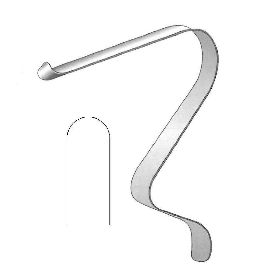 Tessier Soft Tissue Retractor longitud = 12.5 cm / 5", Blade = 12 mm