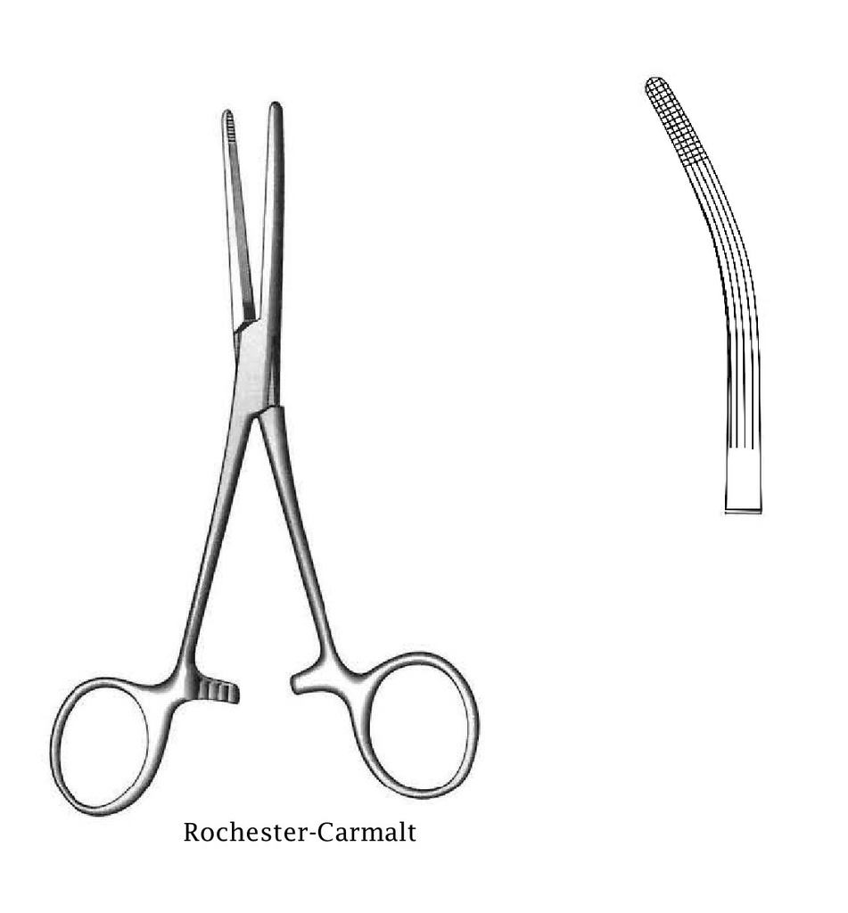 Pinza para arteria Rochester-Carmalt curva - longitud = 20 cm / 8" Surgicalmed.es