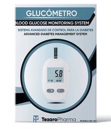 [IU-GL707] Glucómetro para Medir Glucosa de Tezaro Pharma (Incluye 50 Tiras Reactivas y 50 Lancetas)