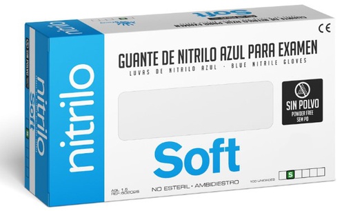 100 GUANTES DE NITRILO AZUL TALLAS M L XL